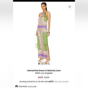 Misa Los Angeles Vibrant Green and Purple Dress